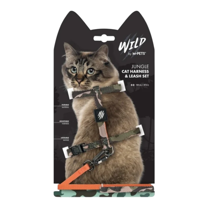 M-Pets Jungle Arnés Ajustable para Gatos — Diseño Selva