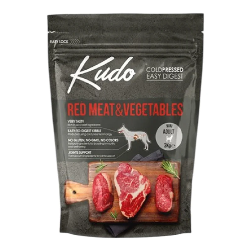 Kudo Cool Pressed Carnes Rojas Mini Adult para Perros — Pienso Natural