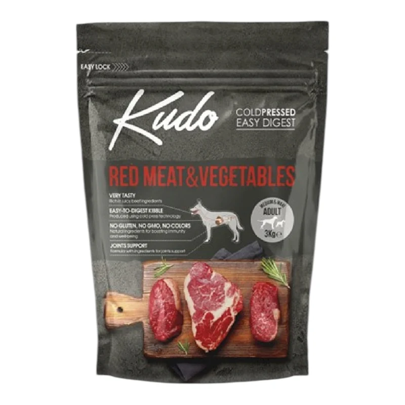 Kudo Cool Pressed Carnes Rojas para Perros Adultos — Pienso 3kg y 12kg