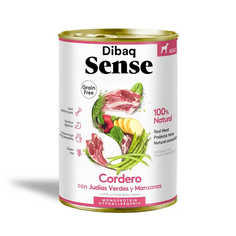 Dibaq Sense Comida Húmeda Perros Cordero, 12 x 380 gr