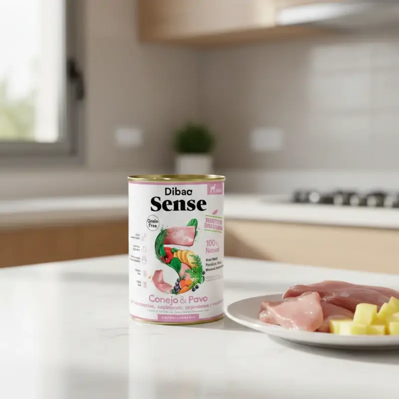 Dibaq Sense Comida Húmeda Perros Sensitive Conejo Y Pavo, 12 x 380 gr