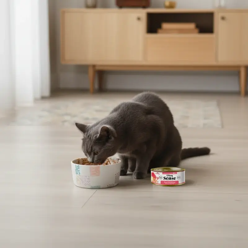 Dibaq Sense Comida Húmeda Gatos Atún Con Gambas, 12 x 70 gr