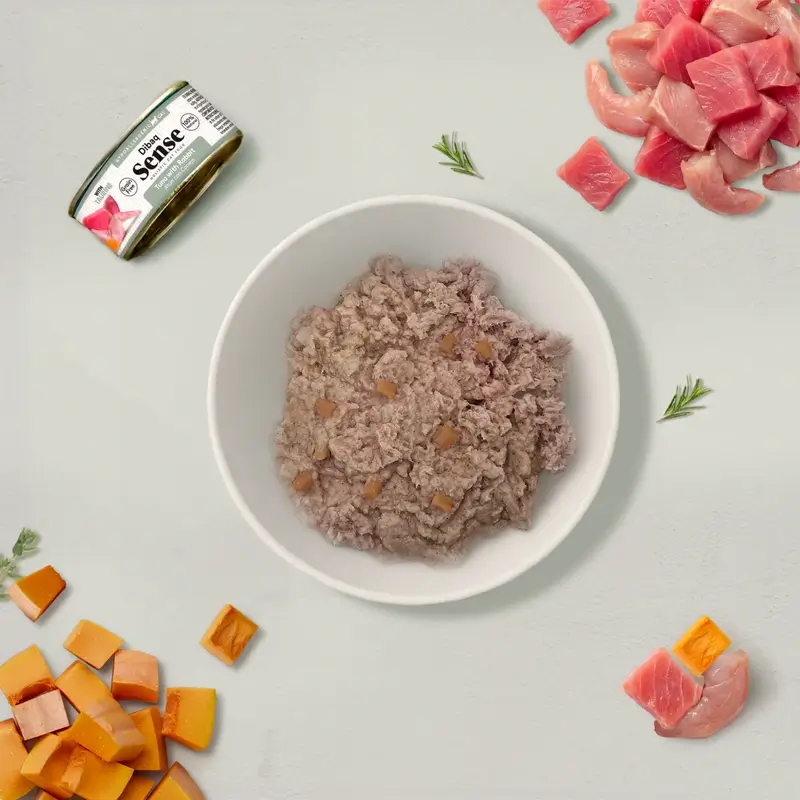 Dibaq Sense Comida Húmeda Gatos Atún Con Conejo, 12 x 70 gr