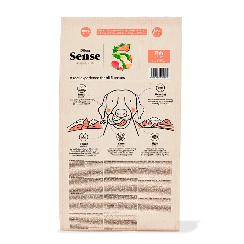 Dibaq Sense Pienso Perros Low Grain Pescado Adulto, 12 kg