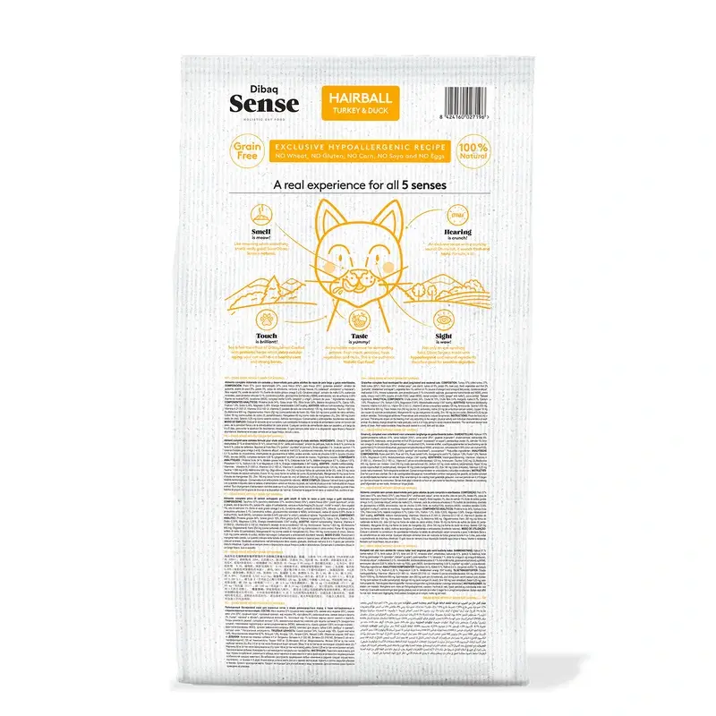 Dibaq Sense Pienso Gatos Grain Free Hairball, 6 kg