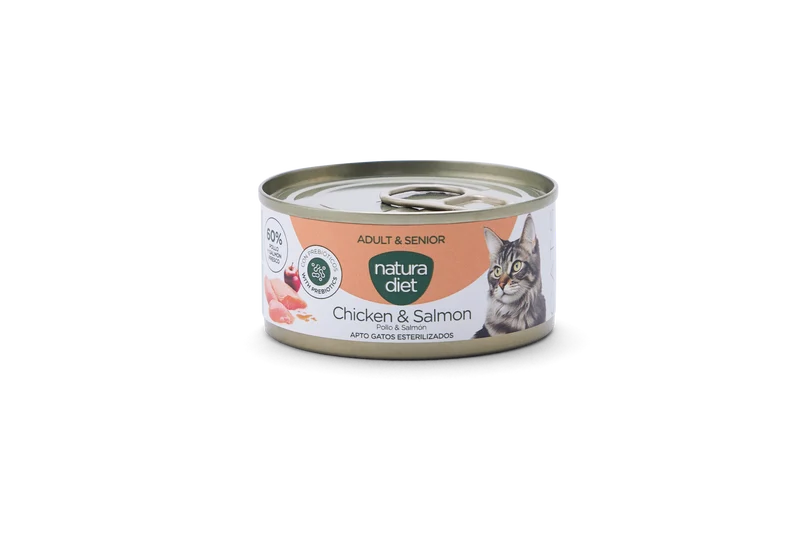 Natura Diet Cat Húmedo Adult y Senior Pollo y Salmón