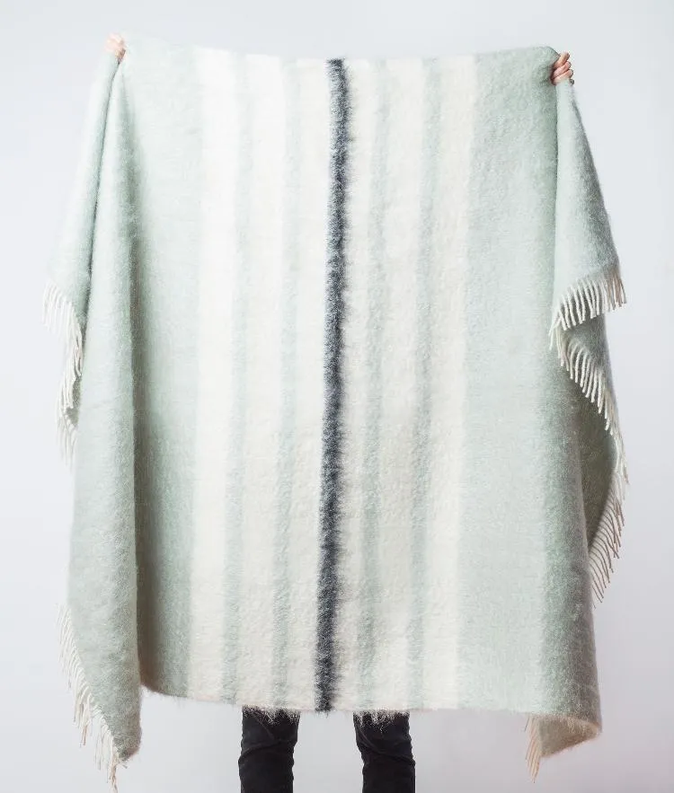 Manta de mohair menta