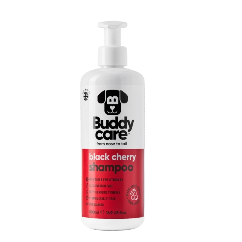 Buddy Care Champú de Cerezas Negras para Perros — aviva el color oscuro