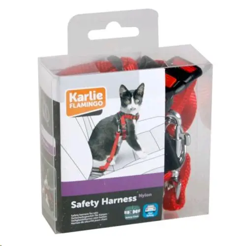 Flamingo Arnés Seguridad Coche Para Gatos 44,5-46 cmx25Mm