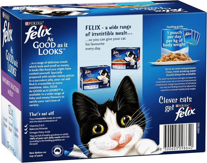 PURINA Felix Favorites Selection Pouch Wet Cat Food Pack 12X85G