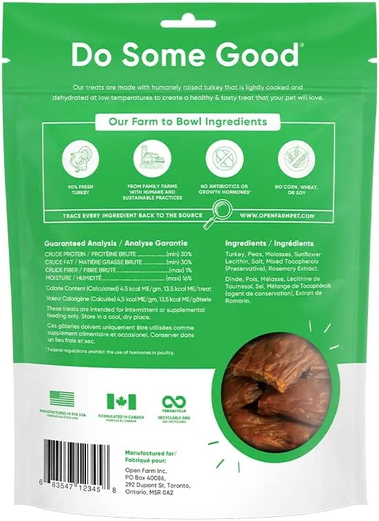 Open Farm Dehydrated Turkey Dog Treat 127G
