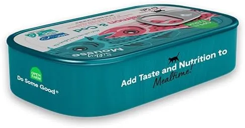 Open Farm Silky Mousse Salmon & Cod Meal Fish Topper for Cats 89G