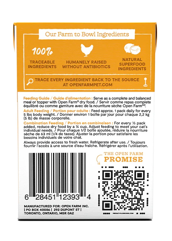 Open Farm Chicken Rustic Blend Wet Cat Food 155G