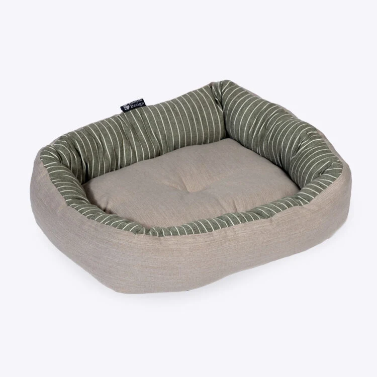 Danish Design Rustic Stripes Sage Snuggle Dog Bed