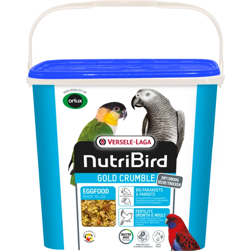 Nutribird Gold Crumble para periquitos y loros grandes, 5 kg (comida seca con huevo)