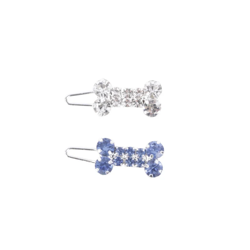 GLAM Hair Accessories for pets bone shape clip - Blue & White