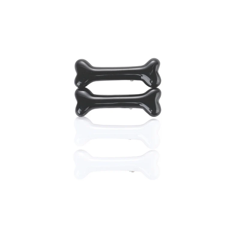 GLAM Hair Accessories for pets bone shape clip - Black &White
