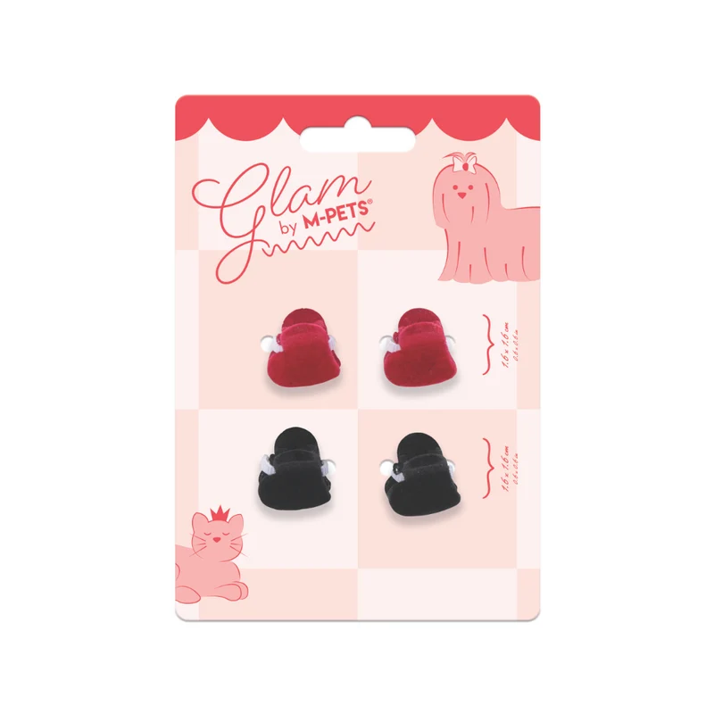 GLAM Hair Accessories for pets heart shape clip - Black & Red