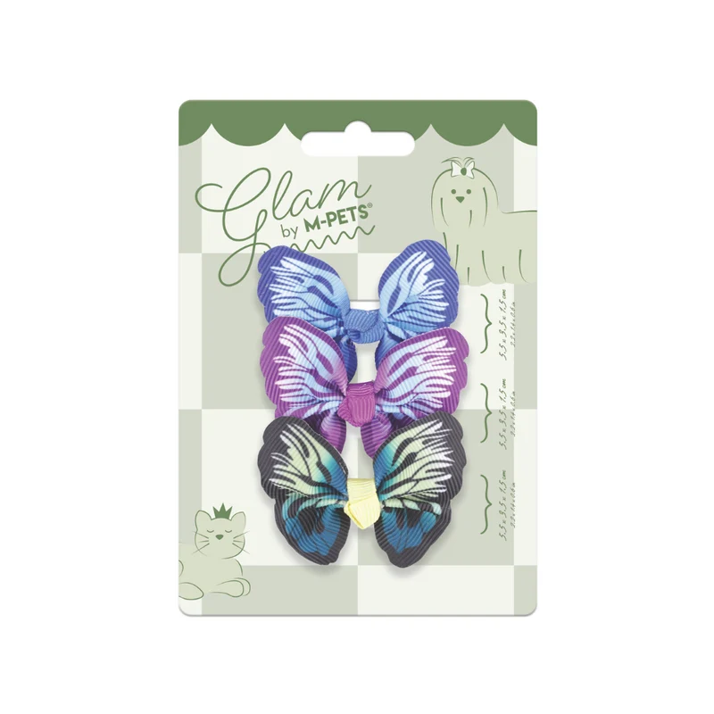 GLAM Hair Accessories for pets rubber band - Blue/Purple/Green