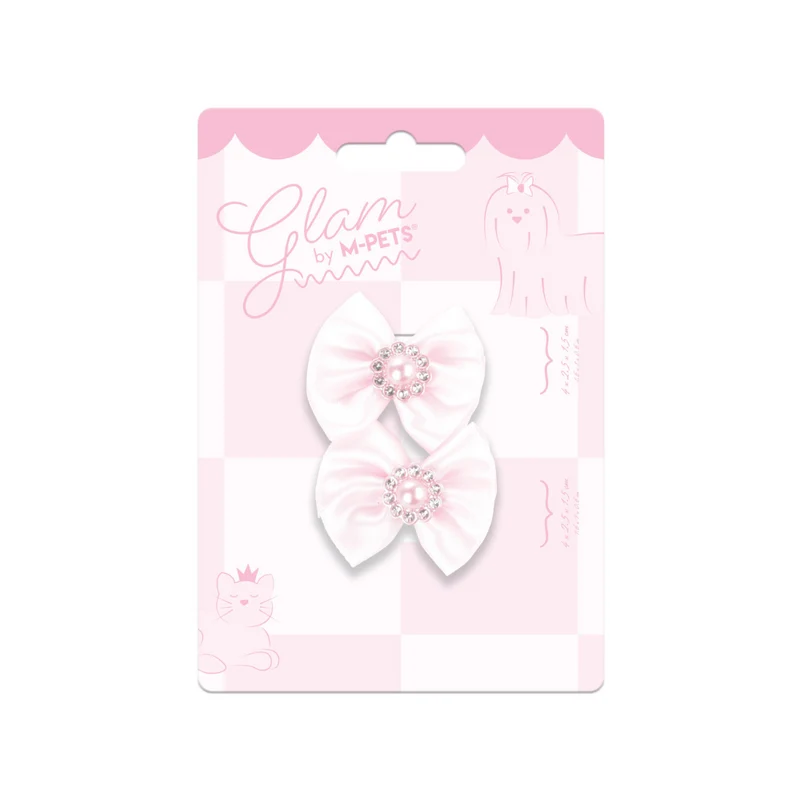 GLAM Hair Accessories for pets rubber band with pearl - Pink