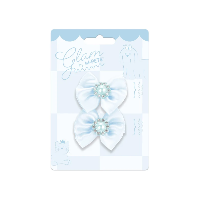 GLAM Hair Accessories for pets rubber band with pearl - Blue