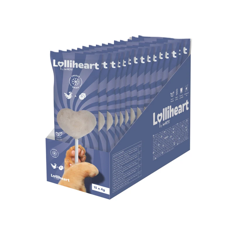 Lolliheart Cat treat Chicken & Blueberry Display