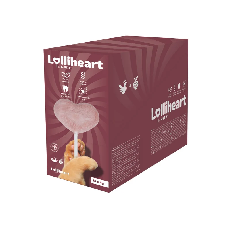 Lolliheart Cat treat Chicken & Betroot Display