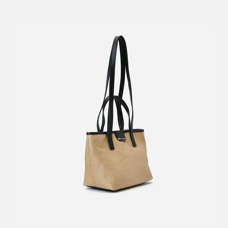 Jumbito Rafia Beige and Black