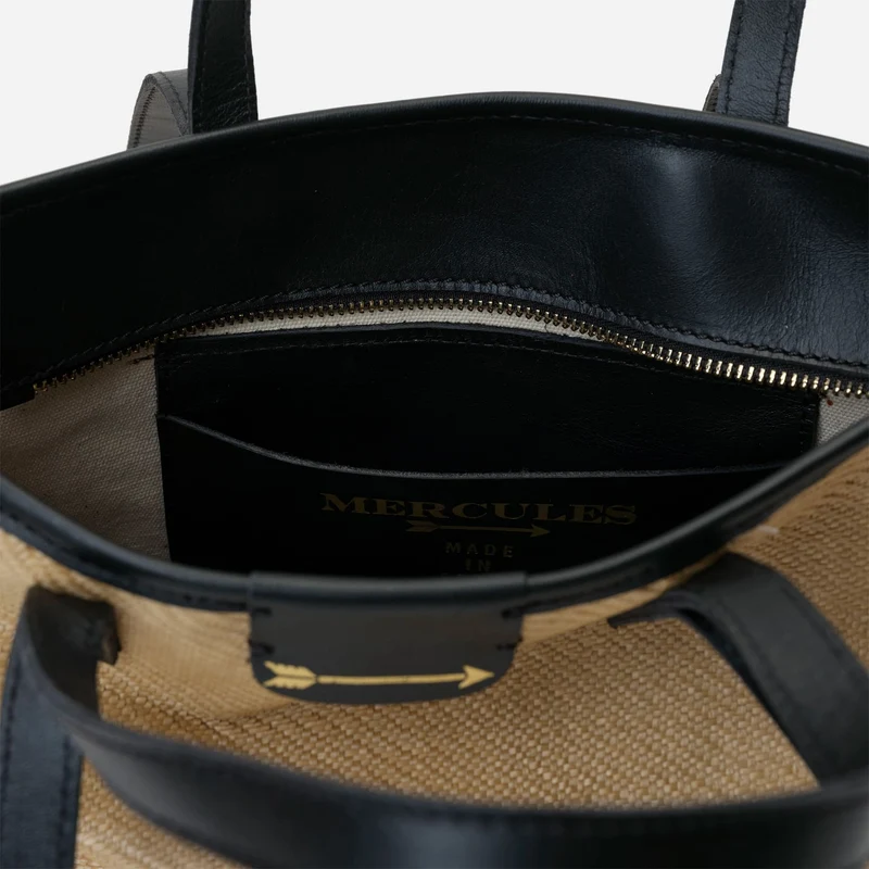 Jumbito Rafia Beige and Black
