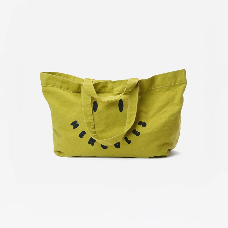 Canvas tote Smiley matcha