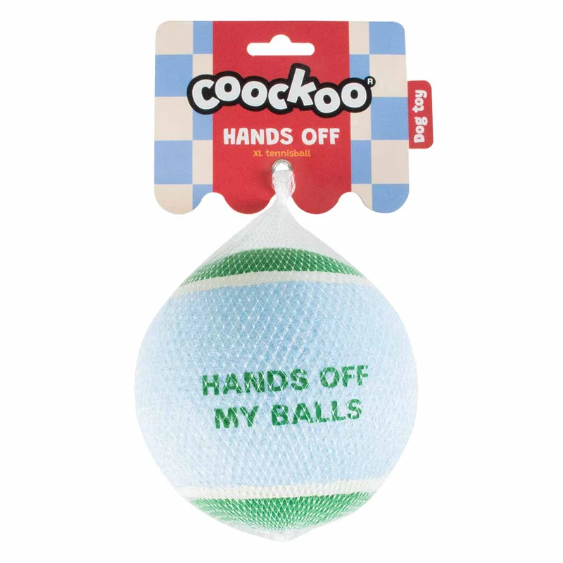 Ebi Coockoo Hands Off XL Tennis Ball - Dog Catch & Fetch Toy - Blue/12.7cm