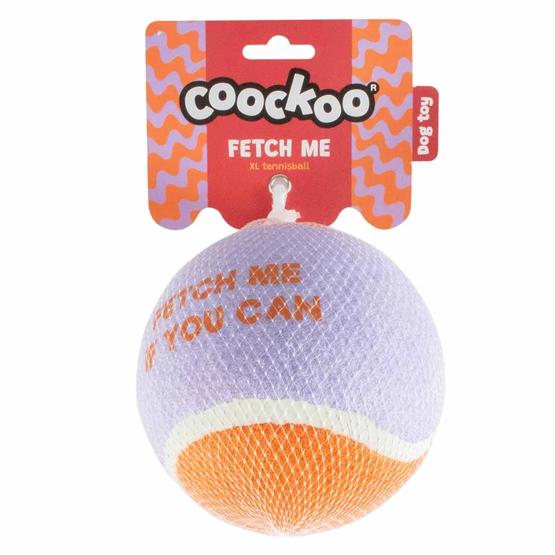 Ebi Coockoo Fetch Me XL Tennis Ball - Dog Catch & Fetch Toy - Purple/12.7cm