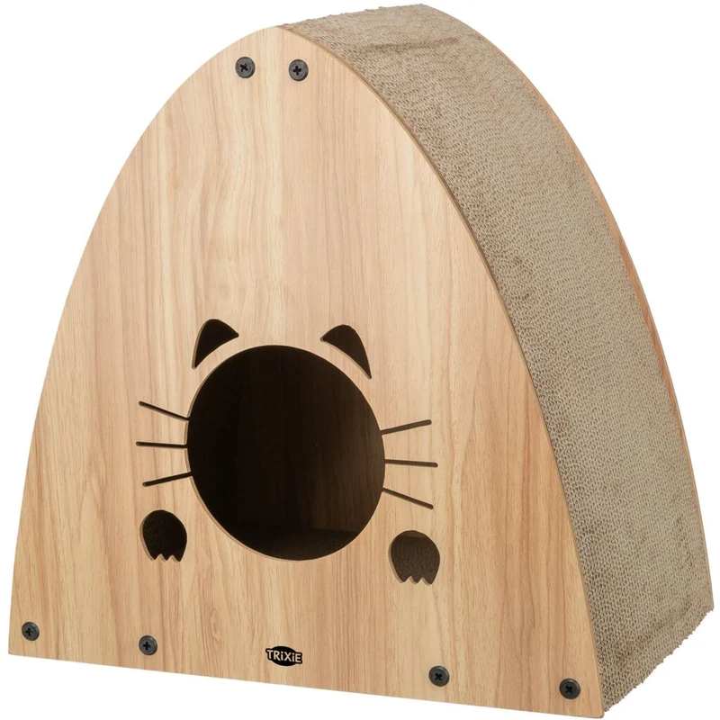 Trixie MDF Cat Scratching House - LIGHT BROWN/48X48X28CM