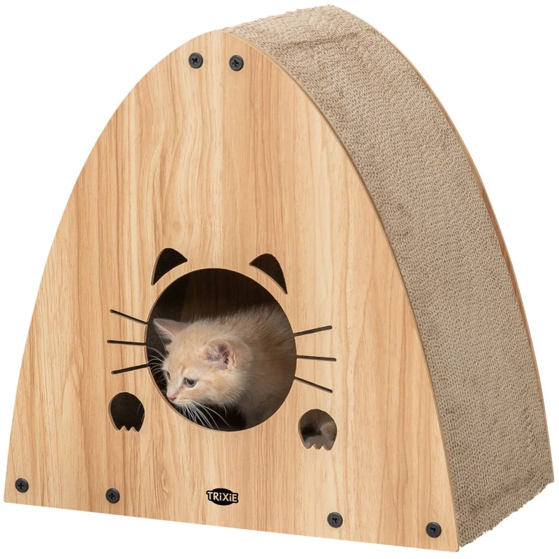 Trixie MDF Cat Scratching House - LIGHT BROWN/48X48X28CM