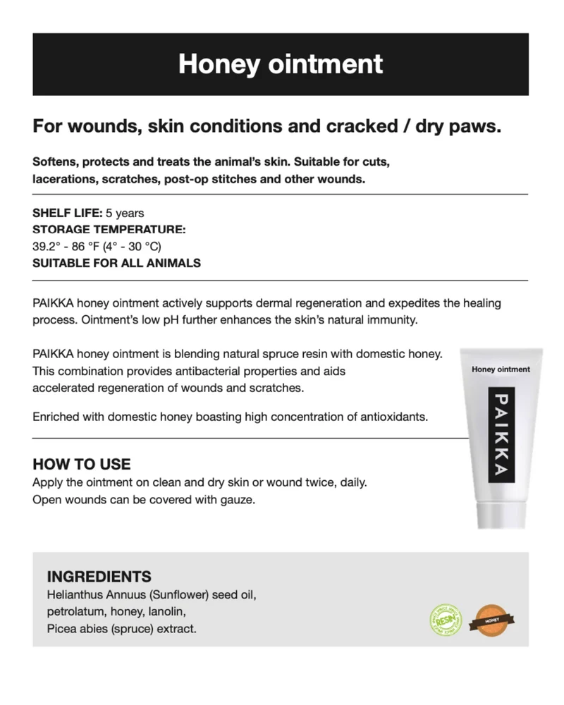 PAIKKA Honey Ointment for Dogs - 50ML