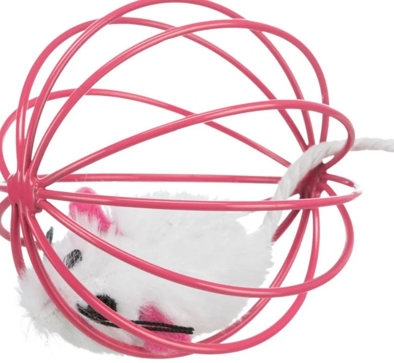 Trixie Plush Mouse in Wire Ball Toy for Cats