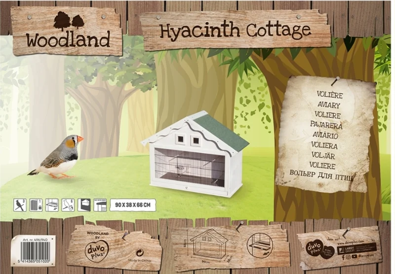 Woodland Wall pajarera Hyacinth Cottage Duvo+ 90 x 38 x 66 cm Blanco Verde