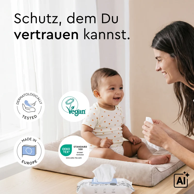 Deal: LILLYDOO Feuchttücher mit 99 % Wasser - 8 Packungen - 576 extra große Tücher