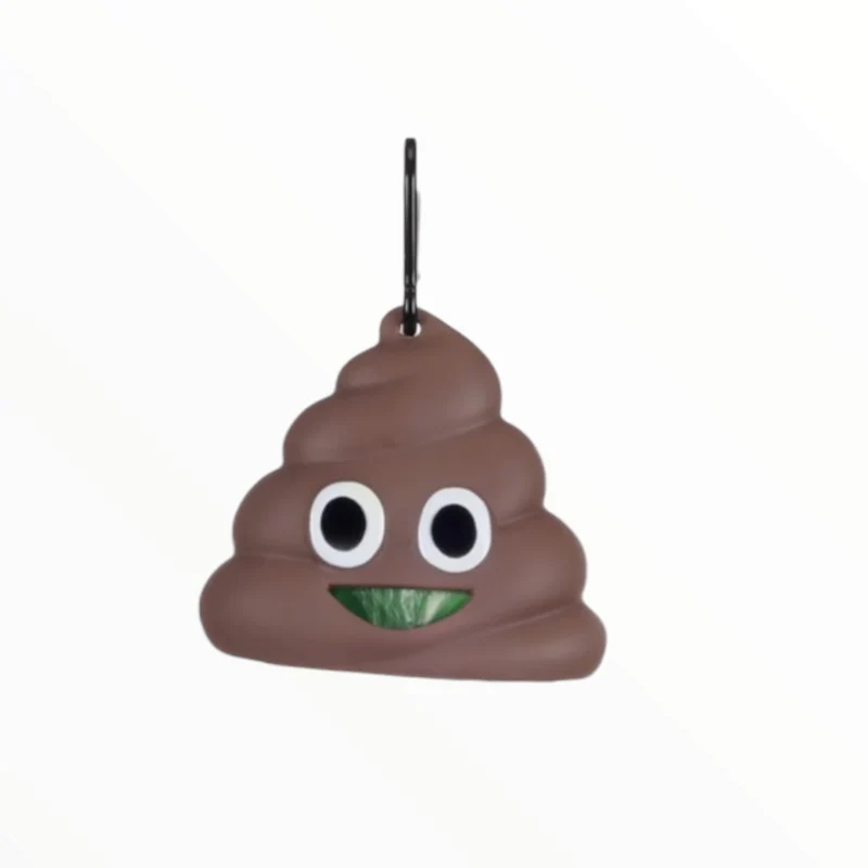 Bonton Portabolsas Emoji de Silicona para Perros — Mosquetón Incluido