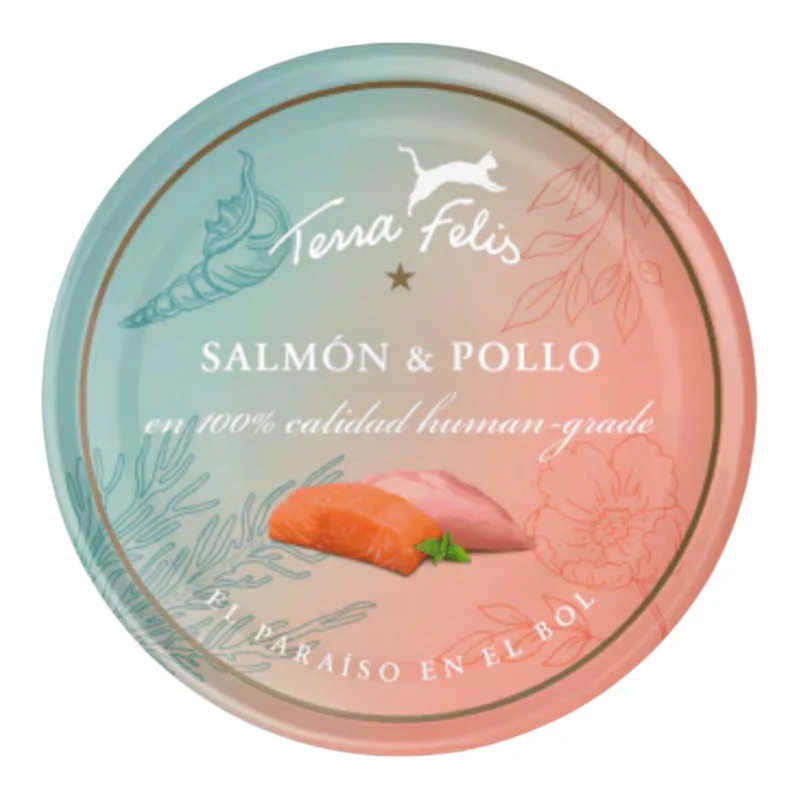 Terra Felis Salmón y Pollo 80g para Gatos — Dos Proteínas Alimento Completo
