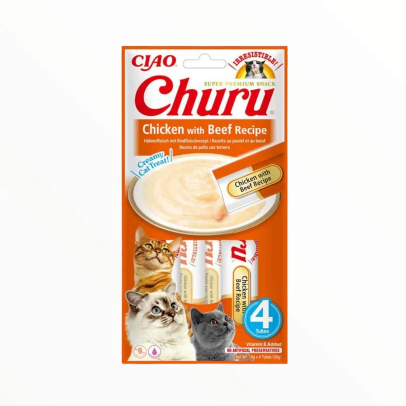 Churu Crema Pollo y Ternera para Gatos