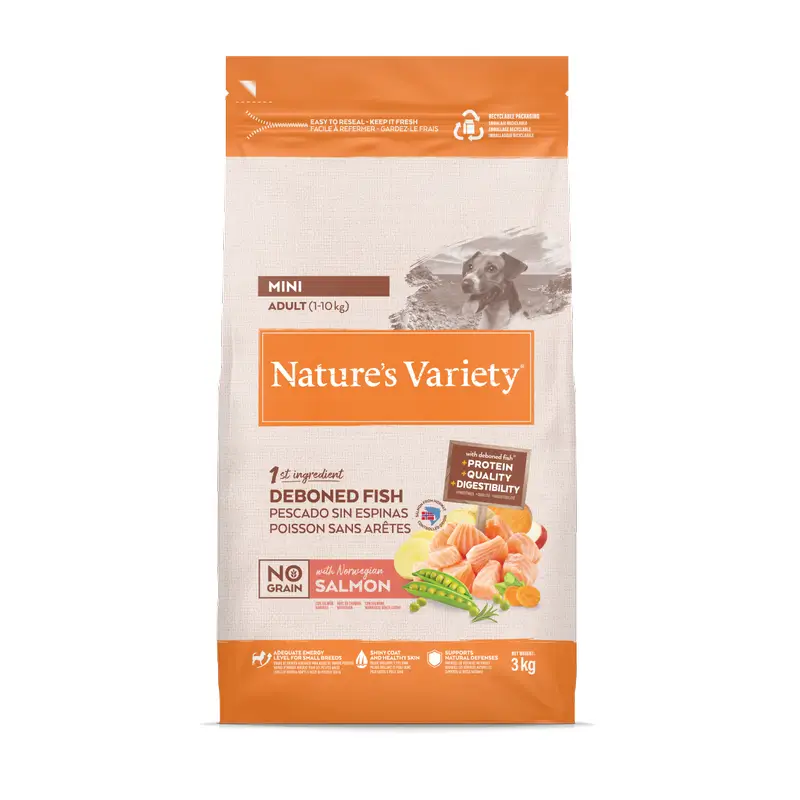 Nature'S Variety Pienso Para Perros, Mini, Con Salmón, Natural, 3 kg