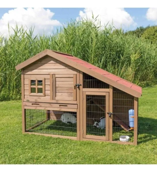 Trixie Natura Hutch with Covered Enclosure for Small Pets 151x107x80cm