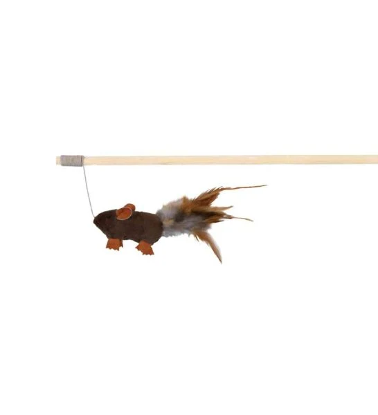 Trixie Playing Rod with Feather Mouse Toy for Cats 47cm