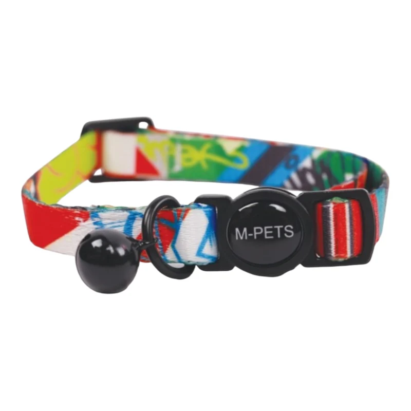 M-Pets Cat Collar Freestyle para Gatos — Diseño Graffiti Multicolor