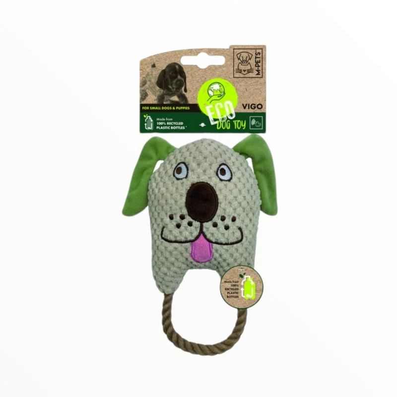 M-Pets Eco Dog Toy Perrito — Peluche Sostenible con Chirriador para Perros