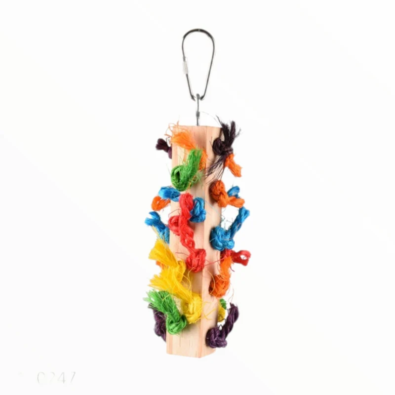 ICA Juguete Taco Madera con Cuerdas para Pájaros — 17cm