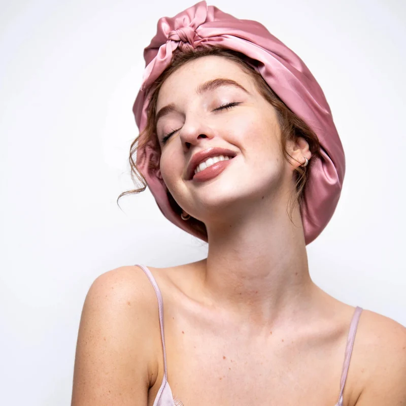Only Curls Satin Sleep Turban - Dusty Rose