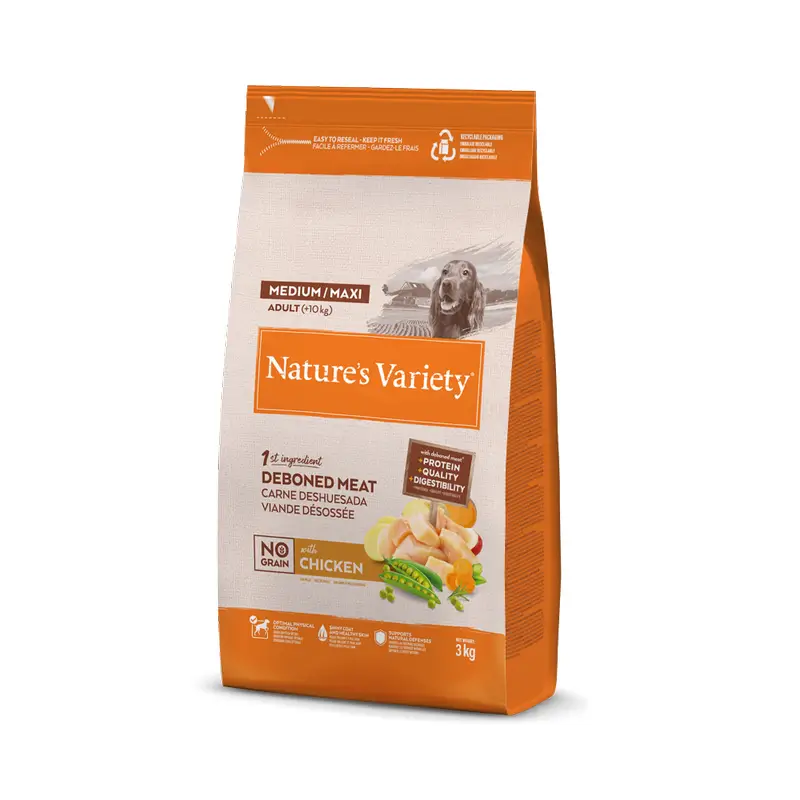 Nature'S Variety Pienso Para Perros, Medium, Con Pollo Grain Free, Natural, 3 kg