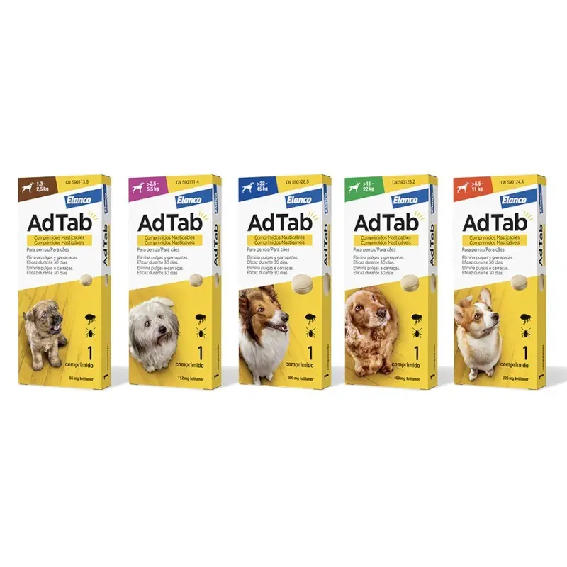 AdTab Comprimido Masticable Antiparasitario para Perros (1 ud)